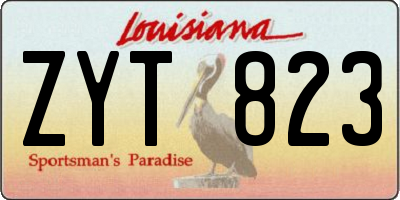LA license plate ZYT823