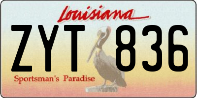 LA license plate ZYT836