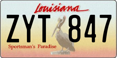 LA license plate ZYT847
