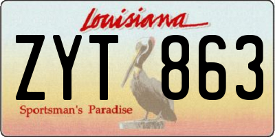 LA license plate ZYT863