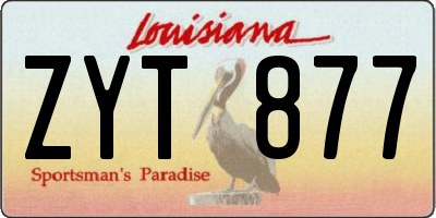 LA license plate ZYT877