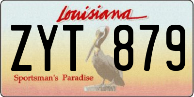 LA license plate ZYT879