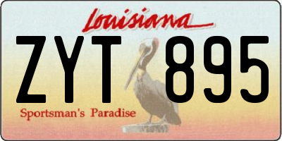 LA license plate ZYT895