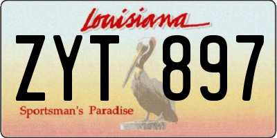 LA license plate ZYT897