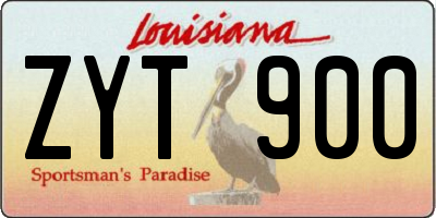 LA license plate ZYT900