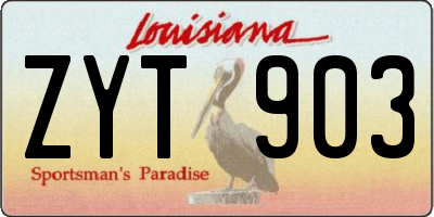 LA license plate ZYT903