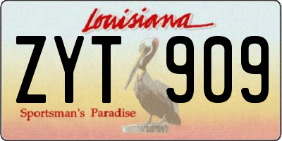 LA license plate ZYT909