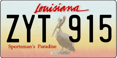 LA license plate ZYT915
