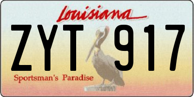 LA license plate ZYT917