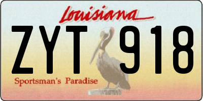 LA license plate ZYT918