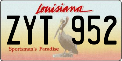 LA license plate ZYT952