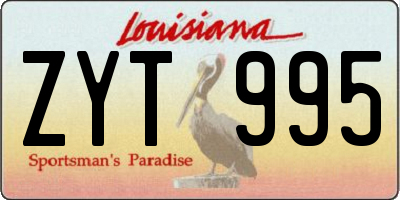 LA license plate ZYT995