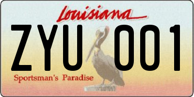 LA license plate ZYU001