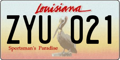 LA license plate ZYU021