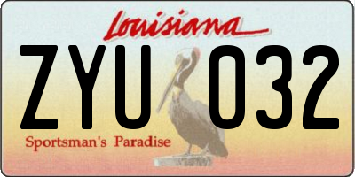 LA license plate ZYU032