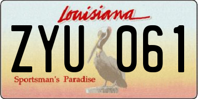 LA license plate ZYU061