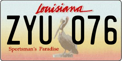 LA license plate ZYU076