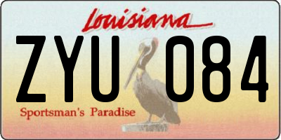LA license plate ZYU084