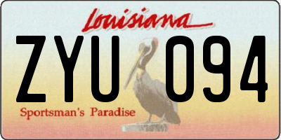 LA license plate ZYU094