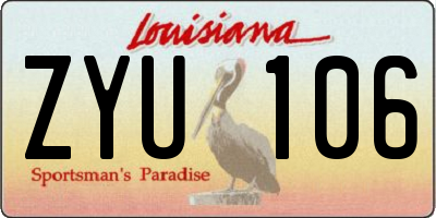 LA license plate ZYU106