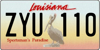 LA license plate ZYU110