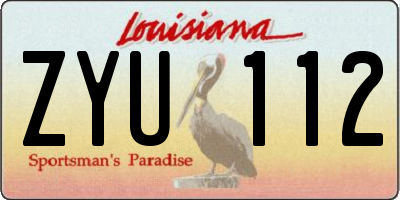 LA license plate ZYU112