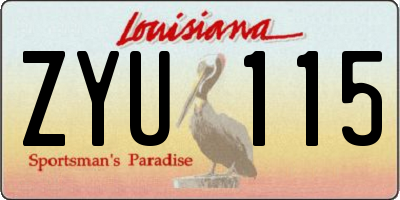LA license plate ZYU115