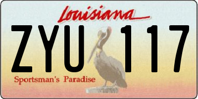 LA license plate ZYU117