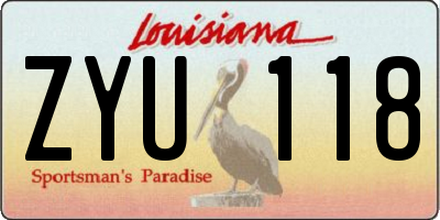 LA license plate ZYU118