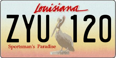 LA license plate ZYU120