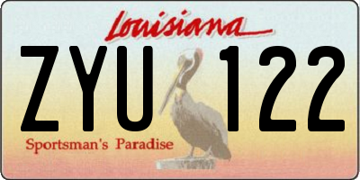 LA license plate ZYU122