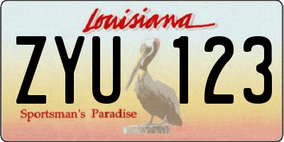 LA license plate ZYU123