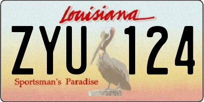 LA license plate ZYU124