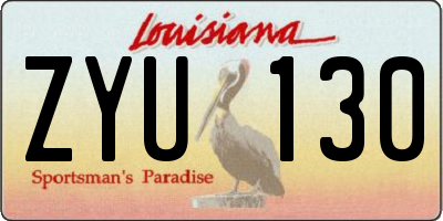 LA license plate ZYU130