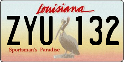 LA license plate ZYU132