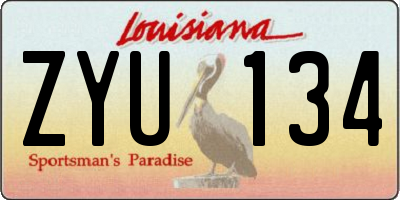 LA license plate ZYU134