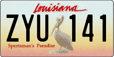 LA license plate ZYU141
