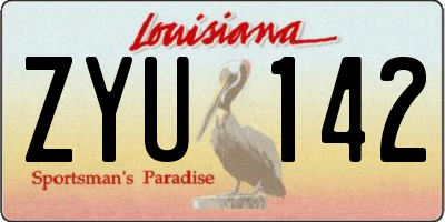LA license plate ZYU142