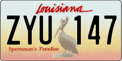 LA license plate ZYU147