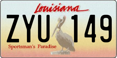 LA license plate ZYU149