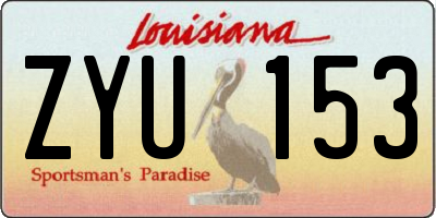 LA license plate ZYU153