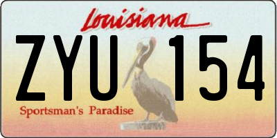 LA license plate ZYU154