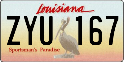 LA license plate ZYU167