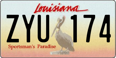 LA license plate ZYU174