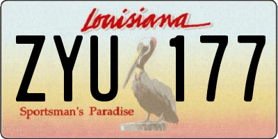 LA license plate ZYU177