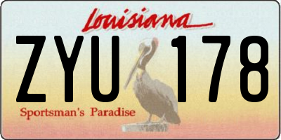 LA license plate ZYU178