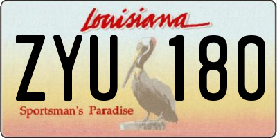 LA license plate ZYU180