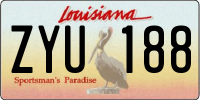 LA license plate ZYU188