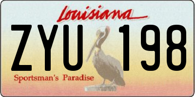 LA license plate ZYU198