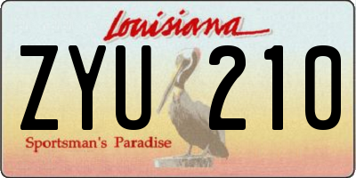 LA license plate ZYU210